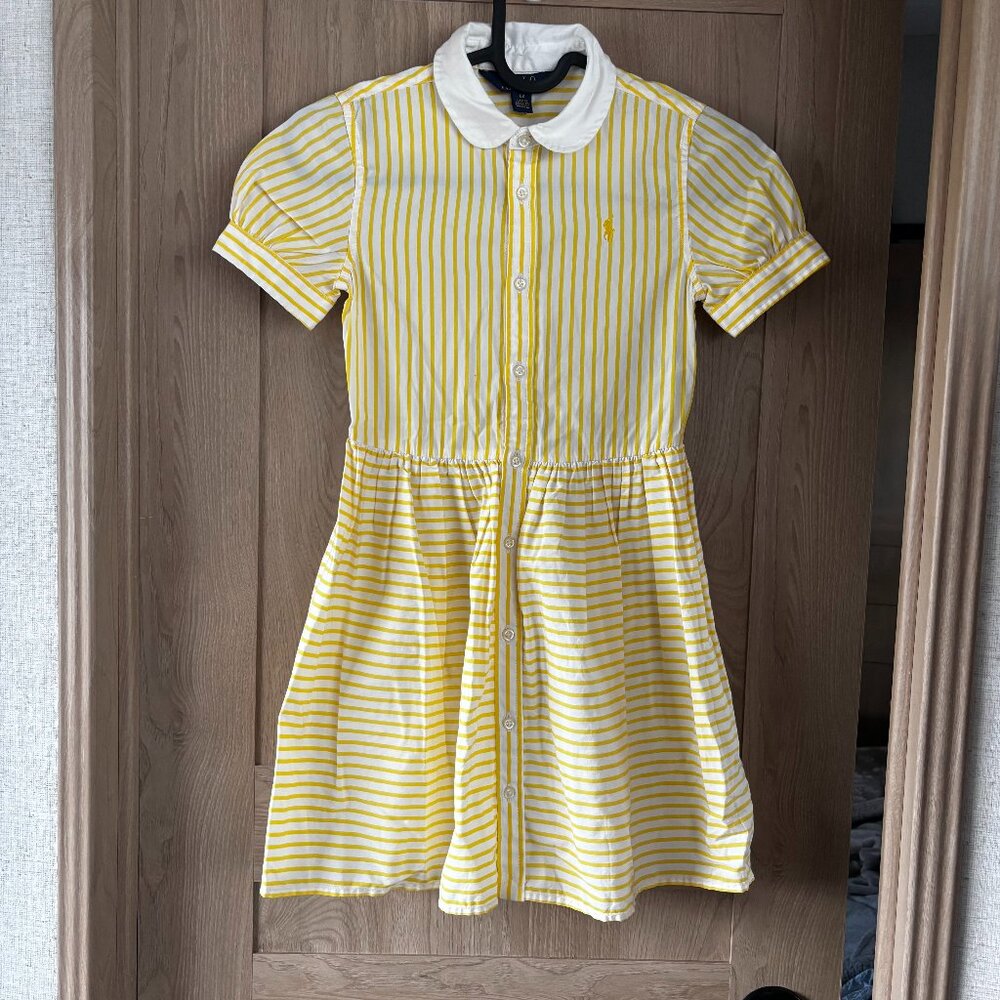 Polo Ralph Lauren Girl's Stripe Poplin Dress Size 6X Easter Spring Summer Preppy